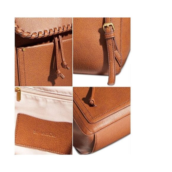 STYLE & CO Whip-Stitch faux-leather soft medium women\'s backpack - Tortoise/Tan main image 10